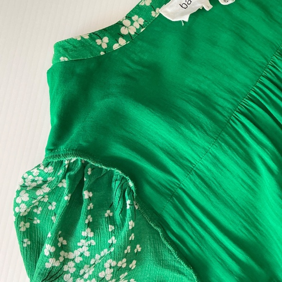 ba&sh Green Floral Print Midi Length Dress Size Large bash special occasion - Picture 9 of 9